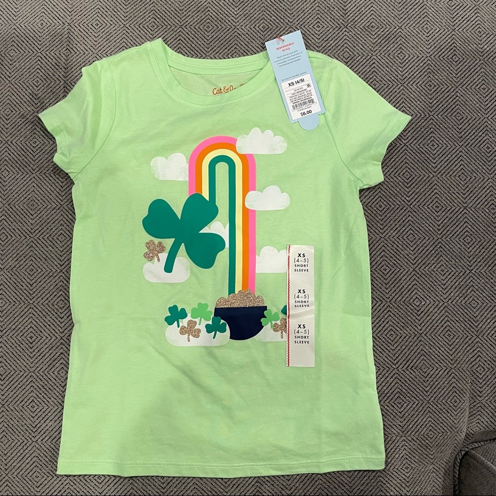 NWT Cat & Jack Girls St Patrick’s Day Shirt XS